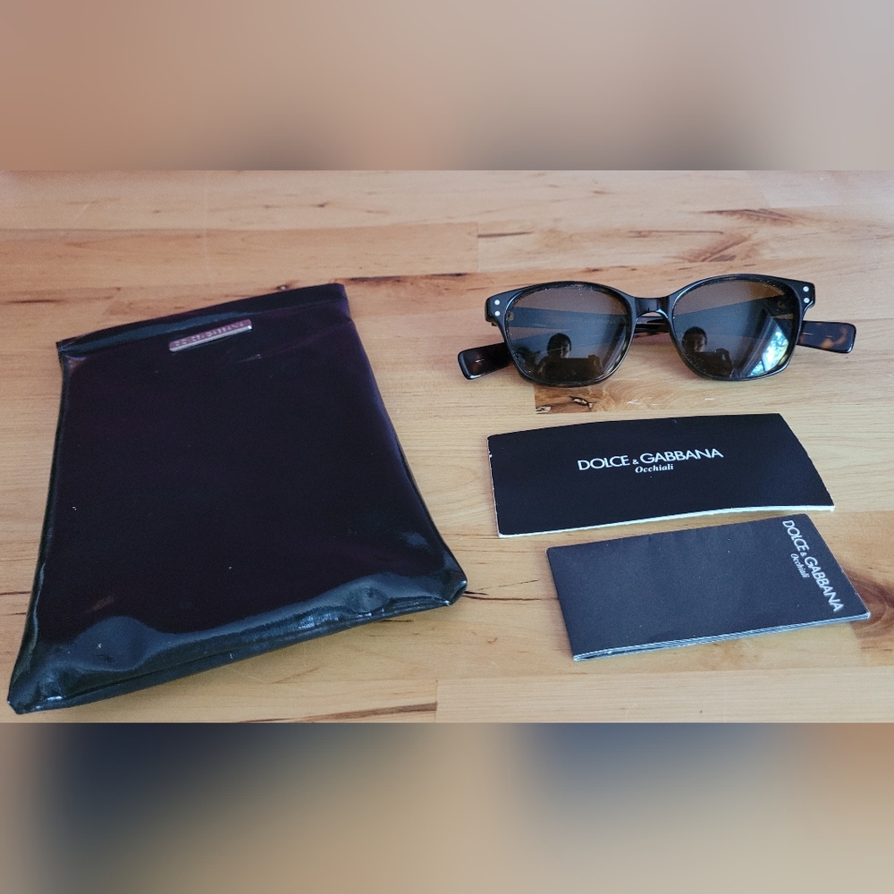 Vintage Dolce & Gabbana Black and Brown Sunglasses